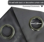 H.VERSAILTEX Blackout Patio Curtains 100 x 96 Inches for Sliding Door Extral Wide Blackout Curtain Panels Thermal Insulated Room Divider - Grommet Top, 8' Tall by 8.5' Wide - Charcoal Gray