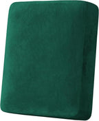 H.VERSAILTEX Velvet Stretch Couch Cushion Cover Plush Cushion Slipcover for Chair Cushion Furniture Protector Seat Cushion for Sofa Cover (1 Piece Armchair Cushion Covers, Vintage Green)