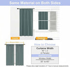 Simplebrand Ava Dark Green Blackout Curtains for Bedroom 72 Inch Length 2 Panels Set, Privacy Thermal Insulated Rod Pocket Door Window Curtains for Patio French Door Front Door, W40 x L72 Inch