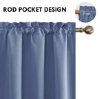 DWCN Blackout Curtains for Bedroom 38 x 45 Inch Long Dusty Blue 2 Panels