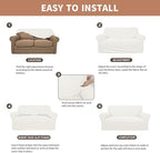 Easy-Going 100% Waterproof Oversized Chair Couch Cover, Dual Waterproof Sofa Cover, Stretch Jacquard Sofa Slipcover, Leakproof Furniture Protector for Kids, Pets, Dog and Cat, Cream