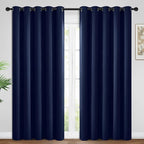 Yakamok Blackout Curtains Room Darkening Thermal Insulated with Grommet Window Curtain for Bedroom/Living Room(62Wx84L, Navy Blue, 2 Panels)