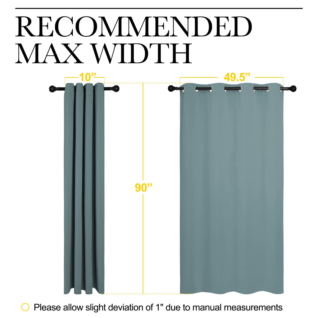 NICETOWN Modern Blackout Curtains Noise Reducing, Thermal Insulated and Privacy Room Darkening Drape Panels for Boy's Guest Room Door Window (Greyish Blue, 2 Panels, W55 x L90 -Inch)