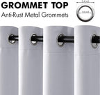 MIULEE Blackout Door Curtain Set of 2, 34 x 80 Inch Greyish White Thermal Insulated Room Divider Drapes with Grommet Top for Privacy Cover, Living Room, Bedroom, Closet & Temporary Doorway