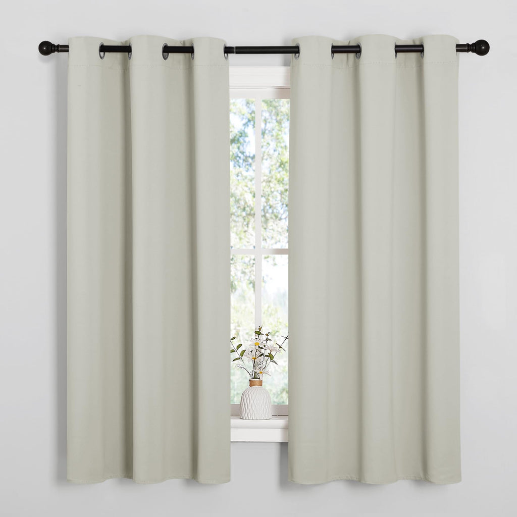 NICETOWN Grey Blackout Curtains for Bedroom 42" Wide x 63" Long 2 Panels