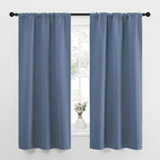 NICETOWN Bedroom Curtains, Home Decoration Solid Thermal Insulated Draperies & Drapes, Blackout Window Curtains for Kitchen (Stone Blue, 2 Panels, 34 in x 63 in (W x L))