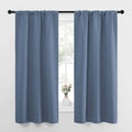NICETOWN Bedroom Curtains, Home Decoration Solid Thermal Insulated Draperies & Drapes, Blackout Window Curtains for Kitchen (Stone Blue, 2 Panels, 34 in x 63 in (W x L))