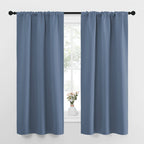 NICETOWN Bedroom Curtains, Home Decoration Solid Thermal Insulated Draperies & Drapes, Blackout Window Curtains for Kitchen (Stone Blue, 2 Panels, 34 in x 63 in (W x L))