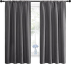NICETOWN Blackout Curtains Panels for Bedroom - Thermal Insulated Rod Pocket Window Blackout Drapes/Draperies for Living Room (2 Panels, W42 x L63 inches, Grey)