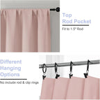 Simplebrand Ava Blush Blackout Curtains for Bedroom, 78 Inch Length, 2 Panels Set, Privacy Thermal Insulated Rod Pocket Window Curtains for Patio, French Door, W40 x L78 Inch