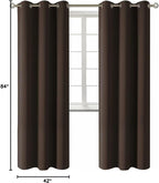 BGment Blackout Curtains for Living Room - Grommet Thermal Insulated Room Darkening Curtains for Bedroom, 2 Panels of 42 x 84 Inch, Brown