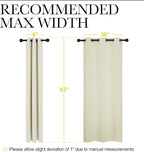 NICETOWN Kitchen Curtains for Decoration, Thermal Insulated Grommet Room Darkening Draperies/Panels for Laundry (Beige, 2 Panels, W42 x L63 inches)
