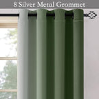 SimpleHome Ombre Room Darkening Curtains for Bedroom, Gradient Sage Green to Grey White Light Blocking Thermal Insulated Grommet Window Curtain/Drapes for Living Room,2 Panels, 52x84 inches Length