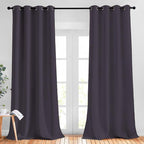 NICETOWN Thick Blackout Curtain and Drapes - (52 x 120, Greyish Purple, Pack of 2) Thermal Insulated Grommet Top Window Draperies for Bedroom, Block Out Light Curtain Panel