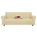 ZNSAYOTX Stretch Oversized Couch Cover Universal Sofa Covers for Living Room Dogs Pet Furniture Protector Spandex Extra Large Sofa Slipcovers with Anti Slip Foam Sticks (Beige, XL Sofa)