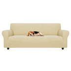 ZNSAYOTX Stretch Oversized Couch Cover Universal Sofa Covers for Living Room Dogs Pet Furniture Protector Spandex Extra Large Sofa Slipcovers with Anti Slip Foam Sticks (Beige, XL Sofa)