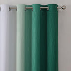 Estelar Textiler Green and Greyish White Blackout Curtains 52Wx54L 2 Panels