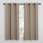 NICETOWN Room Darkening Curtains for Kitchen, Taupe, Set of 2, 42 inches Wide by 50 inches Long, Window Treatment Thermal Insulated Solid Grommet Room Darkening Curtains/Drapes for Bedroom