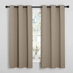 NICETOWN Sleek Blackout Curtains 63 inches Length for Small Windows, Noise Reducing and Block Draft Panels for Door Doorway Laundry Office Luxury Decor Theme (2 Panels, Taupe, W42 x L63 -Inch)