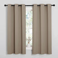 NICETOWN Sleek Blackout Curtains 63 inches Length for Small Windows, Noise Reducing and Block Draft Panels for Door Doorway Laundry Office Luxury Decor Theme (2 Panels, Taupe, W42 x L63 -Inch)