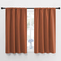 NICETOWN Blackout Curtains and Drapes - Thermal Insulated Solid Rod Pocket Blackout Draperies/Panels (Burnt Orange, 1 Pair, 42 by 45 inches)