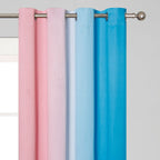 Estelar Textiler Pink and Blue Ombre Curtains for Bedroom 72 Inch Long