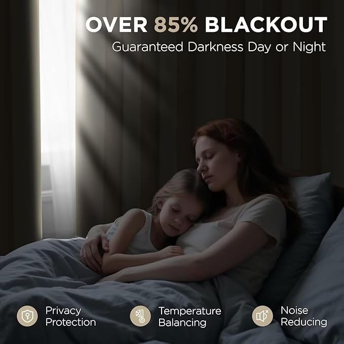 Joydeco Blackout Curtains 72 Inch Length 2 Panels Set, Thermal Insulated Long Curtains& Drapes 2 Burg, Room Darkening Grommet Drapes for Living Room Bedroom Window (Dark Grey, W52 x L72 Inch)