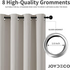 Joydeco Blackout Curtains 84 Inch Length 2 Panels Set, Thermal Insulated Long Curtains& Drapes 2 Burg, Room Darkening Grommet Drapes for Bedroom Living Room Window (Natural, W52 x L84 Inch)