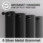 SimpleHome Black and Greyish White Blackout Curtains for Bedroom 90 Inches Long, Room Darkening Grommet Curtains for Living Room,Thermal Insulated Ombre Drapes,2 Panels, 52x90 inches Length