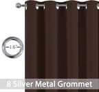 Yakamok Room Darkening Curtains 52x72 inch Long Chocolate Brown-Living Room