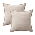 MIULEE Decorative Couch Throw Pillow Covers 20x20 Inch Taupe 2 Pack