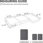 Easy-Going Stretch 3 Pieces Couch Cushion Covers for Sectional Sofa Left/Right L Shape Chaise Lounge Sofa Seat slipcover Anti-Slip Sofa Cover Soft (2 Seater + 1 Chaise, Grey)