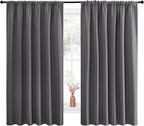 NICETOWN Blackout Curtain Panels for Window - Thermal Insulated Rod Pocket Blackout Drapes/Draperies for Dining Room (2 Panels, W70 x L63 inches, Grey)