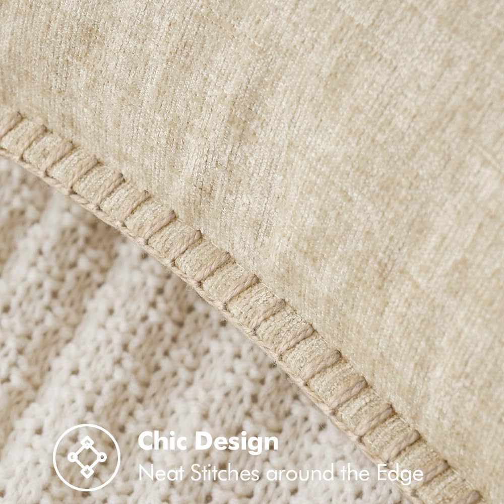 MIULEE Decorative Couch Throw Pillow Covers 20x20 Inch Beige 2 Pack