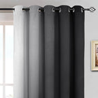 Yakamok Greyish White and Black Ombre Curtains for Bedroom, Light Blocking Gradient Color Drapes, Room Darkening Thermal Insulated Grommet Window Curtains for Living Room(Black, 2 Panels, 70x84 Inch)