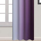 Yakamok Greyish White to Purple Ombre Curtain for Bedroom, Light Blocking Thermal Insulated Window Drape for Living Room(1 Panel, 52x84 Inch)