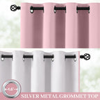 Yakamok Pink 100% Blackout Curtains 63 Inches Long for Bedroom 40" Wide