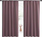 NICETOWN Blackout Curtains for Living Curtains, Room Darkening Curtains & Drapes for Kids Bedroom, Home Decoration Draperies (Dry Rose, 52" x 63", 2 PCs)
