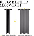 NICETOWN Bedroom Curtains Blackout Drapery Panels, Three Pass Microfiber Thermal Insulated Solid Ring Top Blackout Window Curtains/Drapes (Two Panels, 42 x 50 inches, Gray)