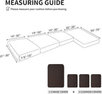 Easy-Going Stretch 4 Pieces Couch Cushion Covers for Sectional Sofa Left/Right L Shape Chaise Lounge Sofa Seat slipcover Anti-Slip Sofa Cover Soft (3 Seater + 1 Chaise, Chocolate)