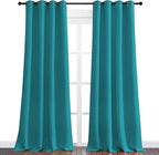 NICETOWN Room Darkening Curtains 120 inch Length 2 Panels, Peacock Teal, 2 Pieces, W55, Thermal Insulated Grommet Blackout Curtains for Modern Casual Elegant Bedroom Kids Room Theme Decoration