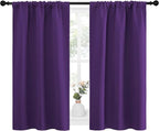 NICETOWN Kitchen Curtains Blackout Drapes & Curtains, Energy Smart Window Treatment Curtain Panels for Bedroom (Royal Purple, 34 in x 45 in (W x L), Set of 2)