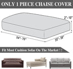 Couch Cushion Cover Chaise Lounge Cover Washable Separate Seat Chaise Couch Cover Stretch Sectional Sofa Slipcover(1 Piece for Chaise or Sofa 3-Seater, Light Grey)