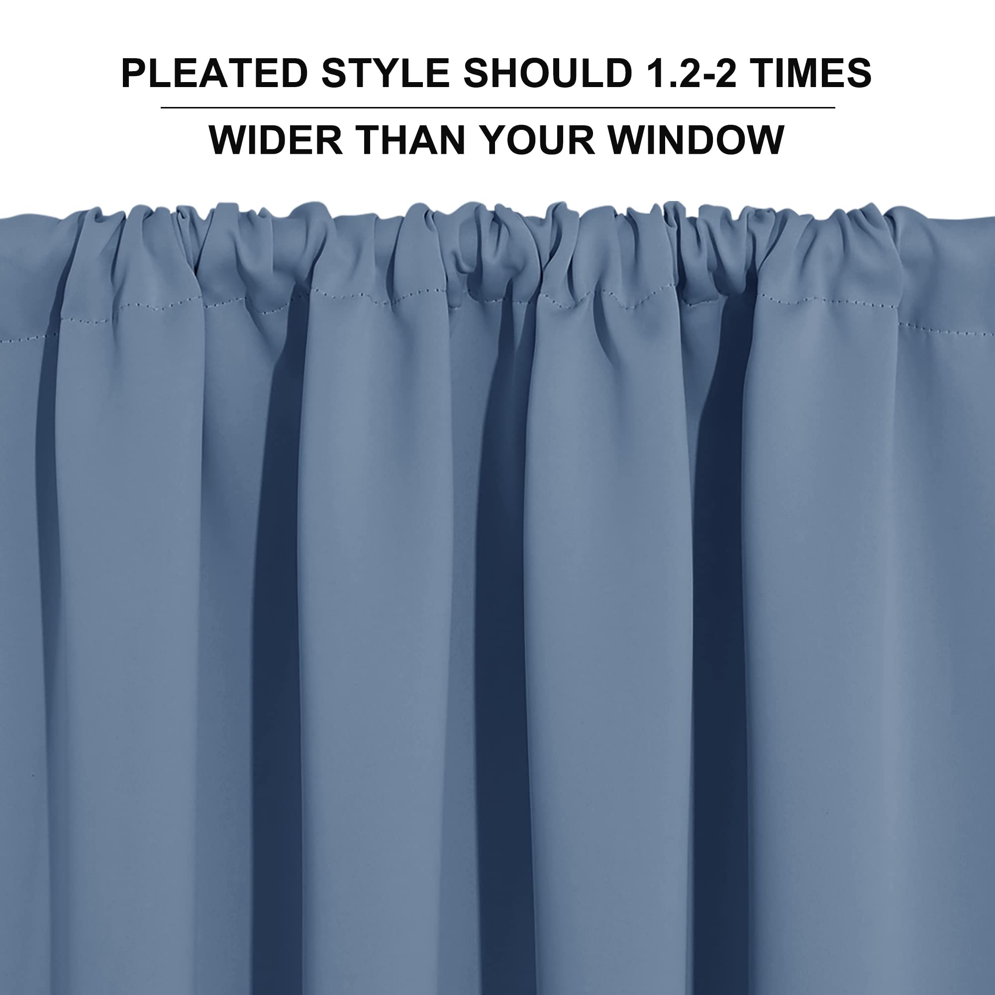 RYB HOME Short Blackout Curtains for Bedroom, Room Darkening Insulated