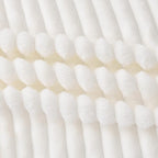 BEDELITE Fleece Blanket Queen Size – 3D Ribbed Jacquard Soft and Warm Decorative Fuzzy Blankets – Cozy, Fluffy, Plush Lightweight Throw Blankets for Couch, Bed, Sofa(Off White, 90x90 inches)