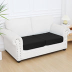 Smiry Printed Couch Cushion Covers, Stretch Soft Couch Covers for Sofa, Washable Non-Slip Sofa Slipcover Furniture Protector for Indoor and Outdoor (2 Pack, Black)