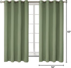 BGment Room Darkening Curtains 63 Inches Long - Grommet Thermal Insulated Drapes Window Treatment Curtains for Bedroom, 2 Panels, 52 x 63 Inch, Grass Green