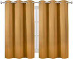 LEMOMO Mustard Yellow Blackout Curtains/38 x 54 Inch/Set of Two Panels Grommet Living Room Curtains