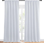 NICETOWN Greyish White Bedroom Curtain Panels - Multi-Function Noise Reducing Performance Window Treatment Thermal Insulated Room Darkening Drapes for Nursery (2 Panels, 52 in x 95 in (W x L))