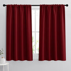 RYB HOME Blackout Curtains for Bedroom Living Room 63 inches Long, Thermal Insulated Privacy Rod Pocket Drapes for Nursery Office Home Theater, Width 34 by Length 63, Burgundy Red, 2 Panels